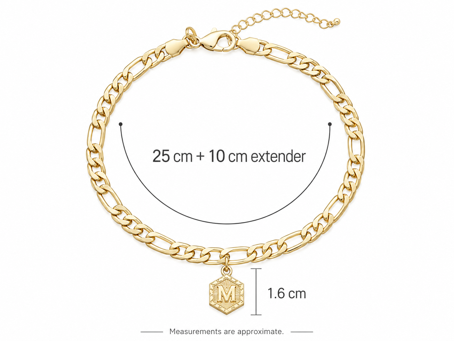 Initial anklet size guide